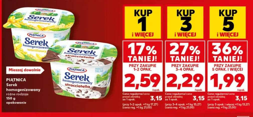 Serek homogenizowany stracciatella Piątnica +1 wariant