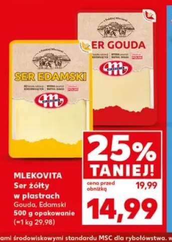Ser gouda w plastrach Mlekovita +1 wariant
