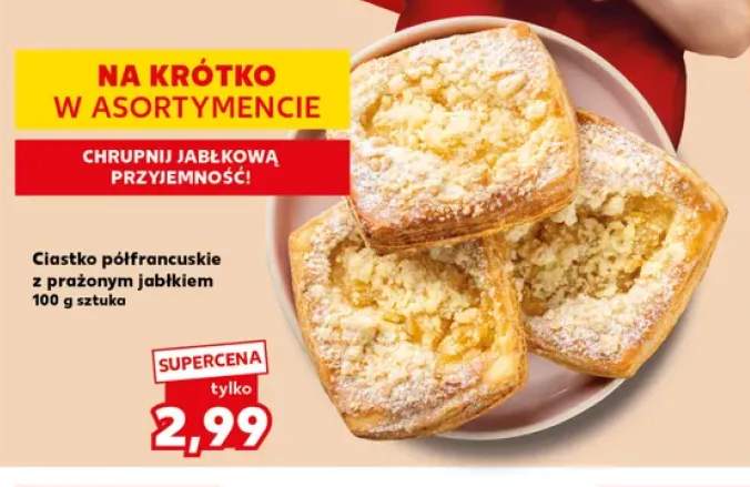 Ciastko półfrancuskie z prażonym jabłkiem