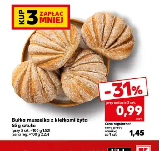 Bułka muszelka z kiełkami żyta