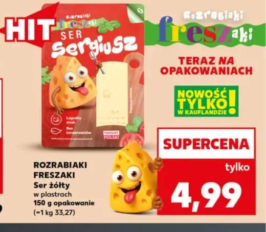 Ser żółty w plastrach Rozrabiaki Freszaki