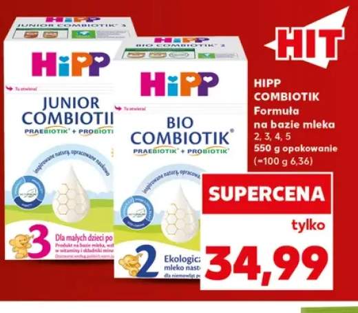 Formuła na bazie mleka 2 HiPP Combiotik +3 warianty