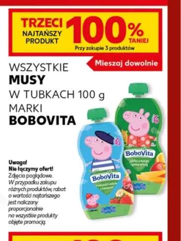 Musy w tubkach 100 g BoboVita +2 warianty