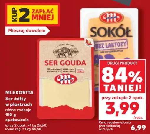 Ser gouda w plastrach Mlekovita +1 wariant