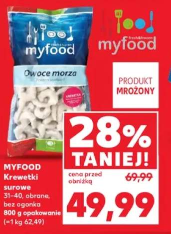 Krewetki surowe 31-40 obrane bez ogonka Myfood