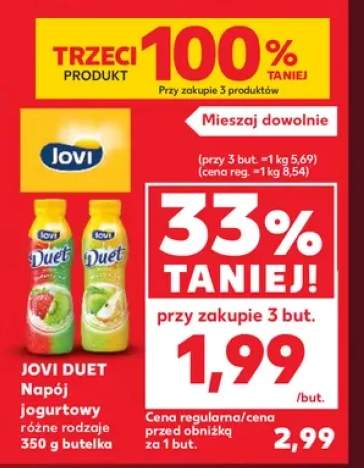 Napój jogurtowy truskawka kiwi Jovi Duet +1 wariant