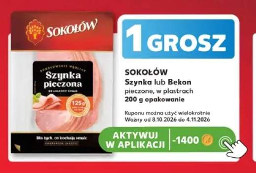Szynka pieczona w plastrach Sokołów +1 wariant