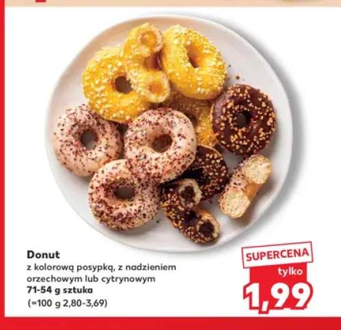 Donut z kolorową posypką z nadzieniem orzechowym +1 wariant