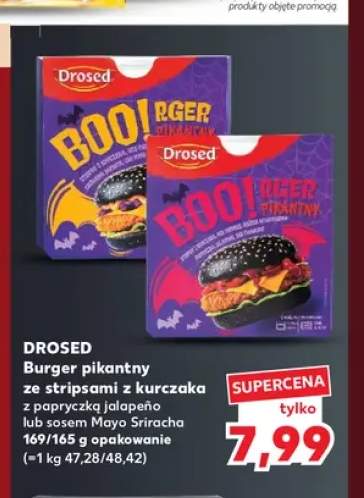 Burger pikantny ze stripsami z kurczaka z papryczką jalapeño Drosed +1 wariant