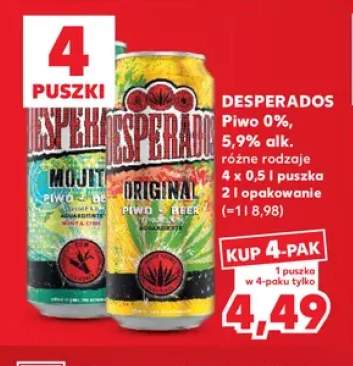 Piwo bezalkoholowe Desperados Mojito 4-pak 500 ml +1 wariant