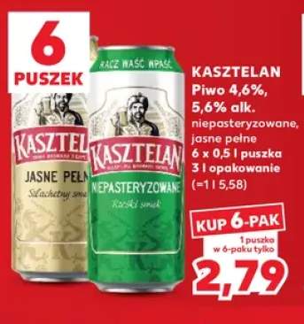 Piwo Kasztelan 6-pak 500 ml +1 wariant