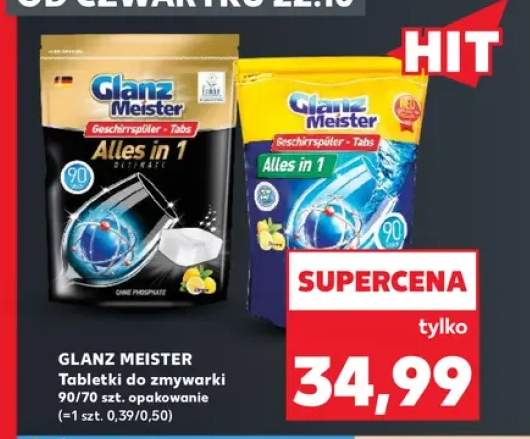 Tabletki do zmywarki Glanz Meister 90 szt. +1 wariant