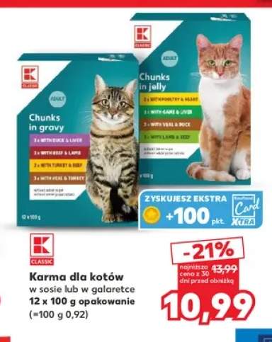 Karma dla kotów w sosie K-Classic +1 wariant