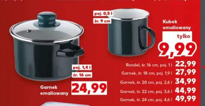 Garnek emaliowany 1,4 l +6 wariantów