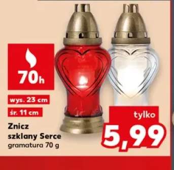 Znicz szklany Serce