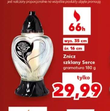 Znicz szklany Serce