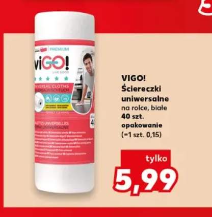 Ściereczki uniwersalne na rolce białe Vigo!