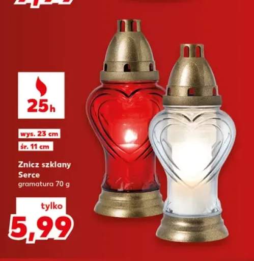 Znicz szklany Serce