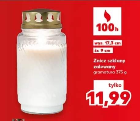 Znicz szklany zalewany