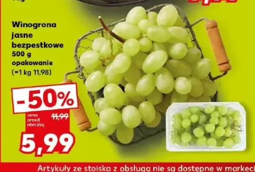 Winogrona jasne bezpestkowe