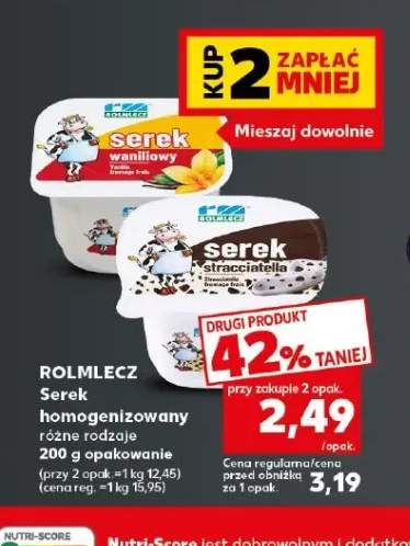 Serek homogenizowany waniliowy Rolmlecz +1 wariant