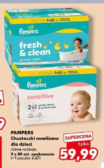 Chusteczki nawilżane dla dzieci Fresh & Clean Pampers 9-pak +1 wariant