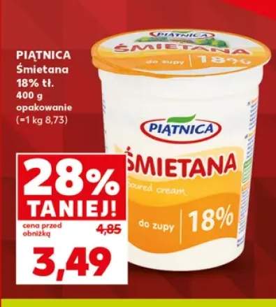 Śmietana Piątnica 18%