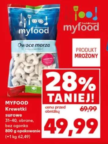 Krewetki surowe 31-40 obrane bez ogonka Myfood