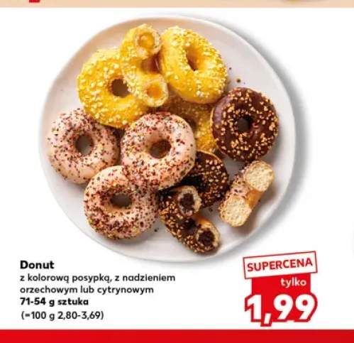 Donut z kolorową posypką z nadzieniem orzechowym +1 wariant