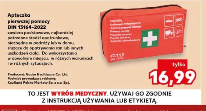 Apteczka pierwszej pomocy DIN 13164-2022