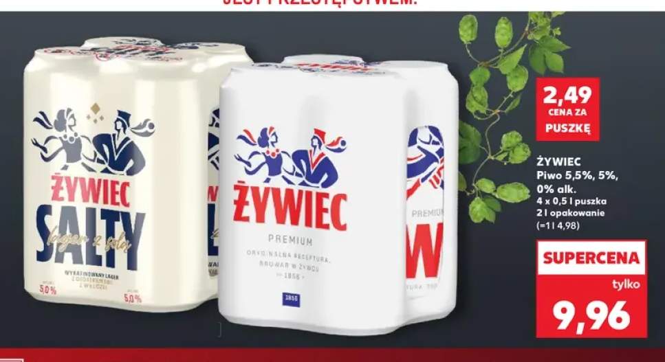 Piwo Żywiec 5,5% 4-pak 500 ml +2 warianty
