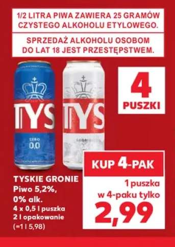 Piwo Tyskie Gronie 5,2% +1 wariant