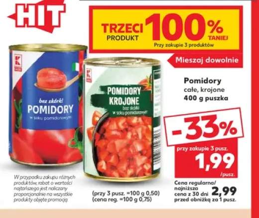 Pomidory całe K-Classic +1 wariant