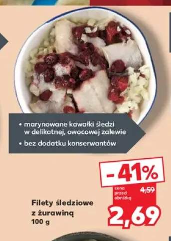 Filety śledziowe z żurawiną