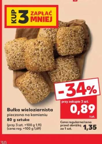Bułka wieloziarnista pieczona na kamieniu