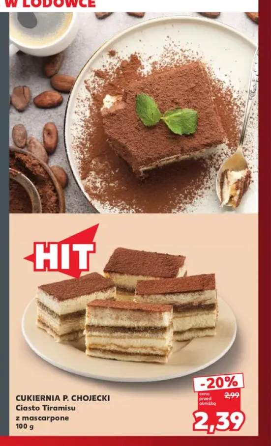 Ciasto Tiramisu z mascarpone Cukiernia P. Chojecki