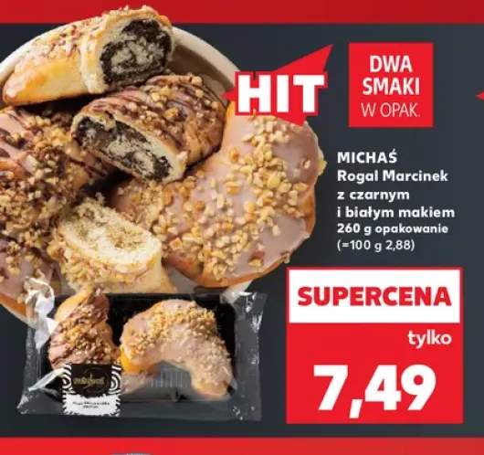Rogal Marcinek z czarnym i białym makiem Michaś