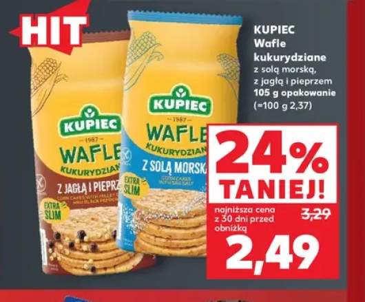 Wafle kukurydziane z solą morską Kupiec +1 wariant