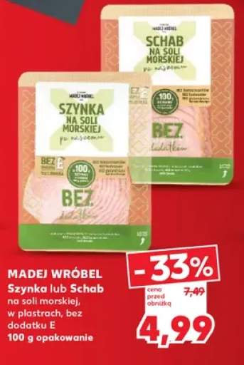 Szynka na soli morskiej w plastrach Madej Wróbel +1 wariant