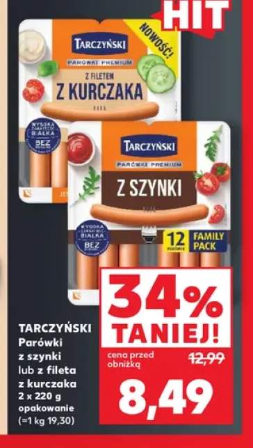 Parówki z fileta z kurczaka Tarczyński 2-pak +1 wariant