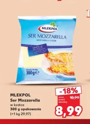 Ser mozzarella w kostce Mlekpol