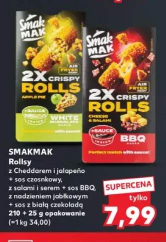Rollsy z cheddarem i jalapeño + sos czosnkowy Smakmak +2 warianty
