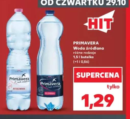 Woda źródlana niegazowana Primavera +1 wariant