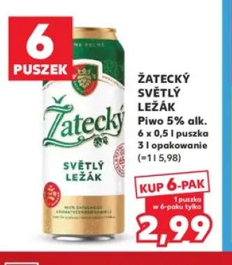 Piwo Žatecký Světlý Ležák 6-pak