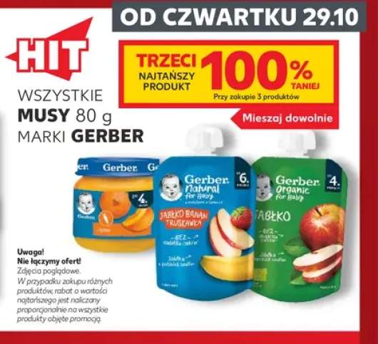 Musy 80 g marki Gerber +3 warianty