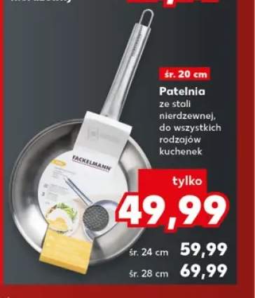 Patelnia ze stali nierdzewnej śr. 20 cm Fackelmann +2 warianty