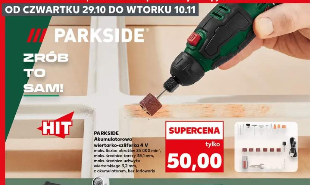 Akumulatorowa wiertarko-szlifierka Parkside