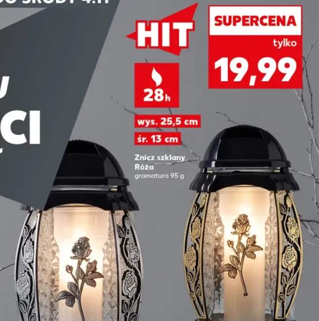 Znicz szklany Róża