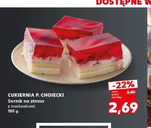 Sernik na zimno z truskawkami Cukiernia P. Chojecki