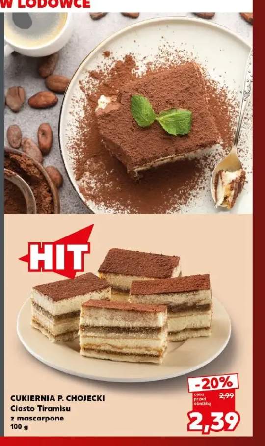 Ciasto Tiramisu z mascarpone Cukiernia P. Chojecki